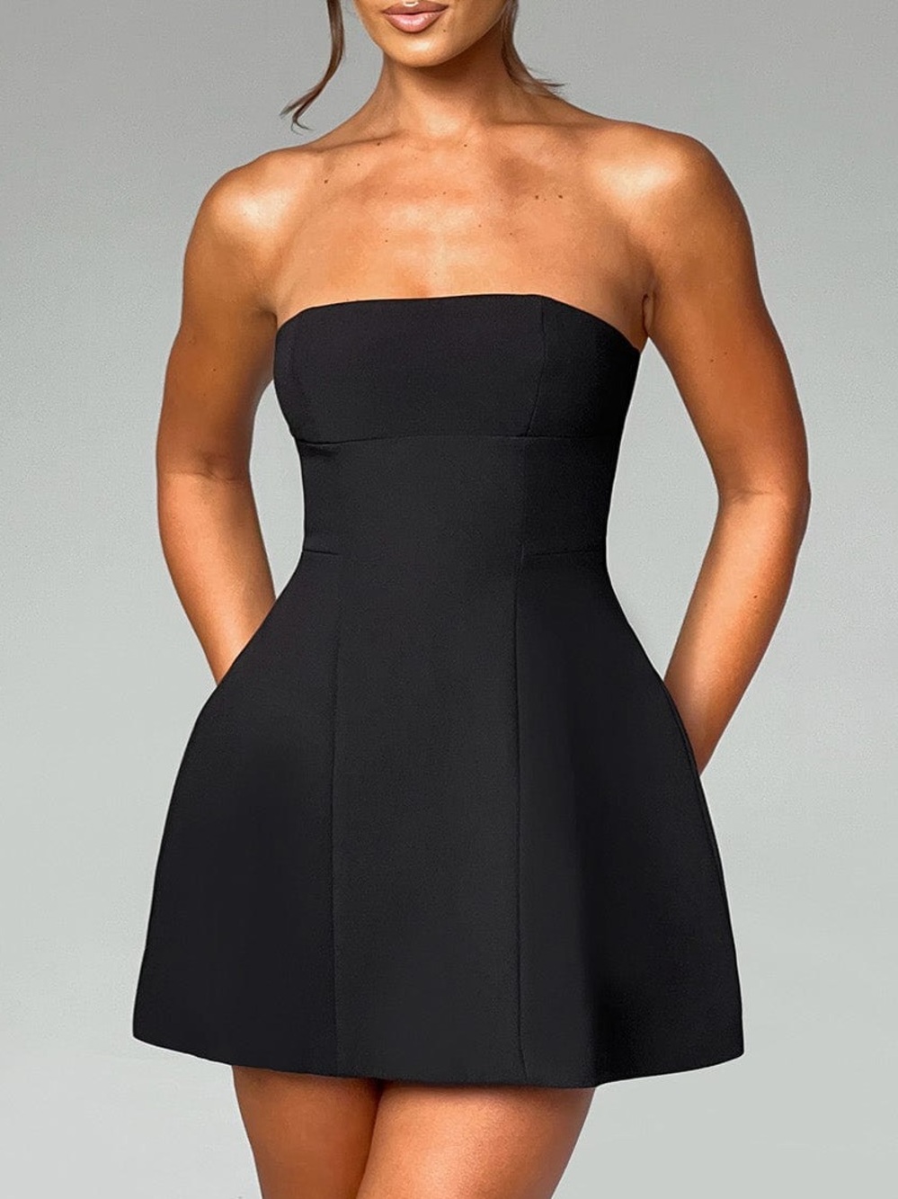 NWT$200 REVOLVE Australia BABYBOO Asha Black A-Line Mini Dress US S - Picture 2 of 8